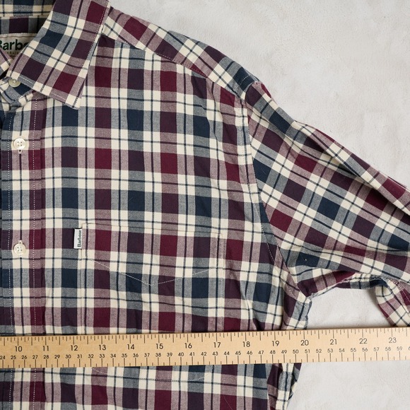 Barbour Button Up Shirt Regular Fit Plaid Flannel Men Size UK EU Small - Picture 5 of 10